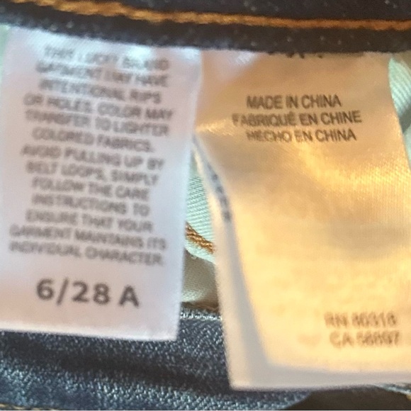 Excellent Used Condition-Lucky Brand Easy Rider jeans 6/28 Ankle - Picture 4 of 5